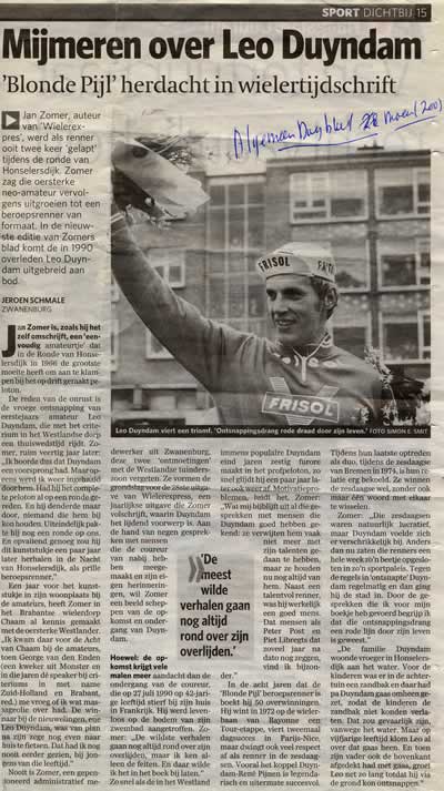 Recensie Wielerexpress: Mijmeren over Leo Duyndam