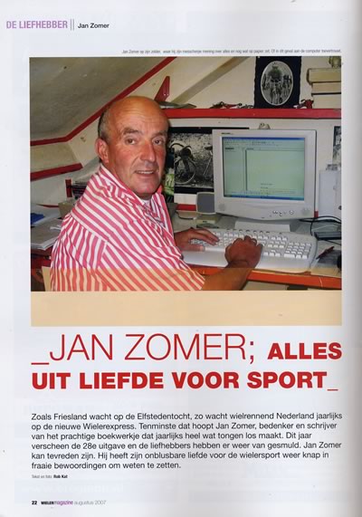 Recensie Wielerexpress: Jan Zomer; alles uit liefde voor de sport