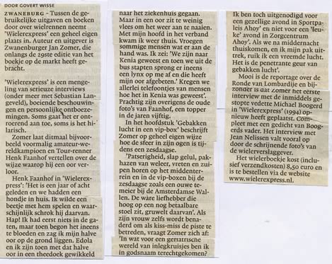 Recensie Wielerexpress: Het verloren oor van Henk Faanhof